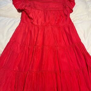 Crown & Ivy Red Button-Up Dress